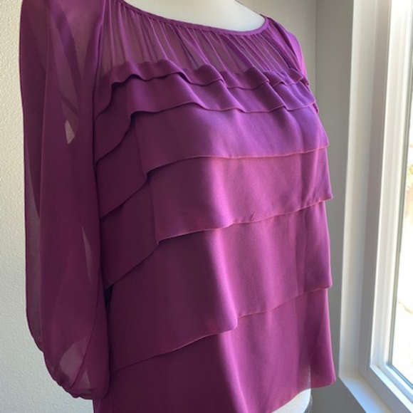 Max Studio M layered sheer blouse - Picture 1 of 6